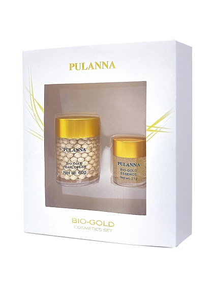 Подарочный набор Bio-gold Cosmetics Set, (Гель для век 21г., Жемчужный крем 60г.), PULANNA